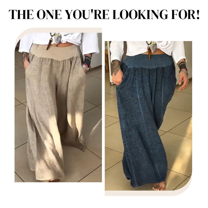 Lucy™ – Elastic Wide-Leg Trousers With Pockets