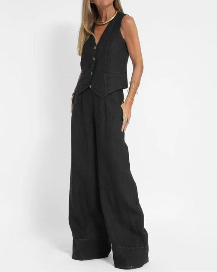 Millie™ - Chic Sleeveless Vest & Wide-Leg Pants Set