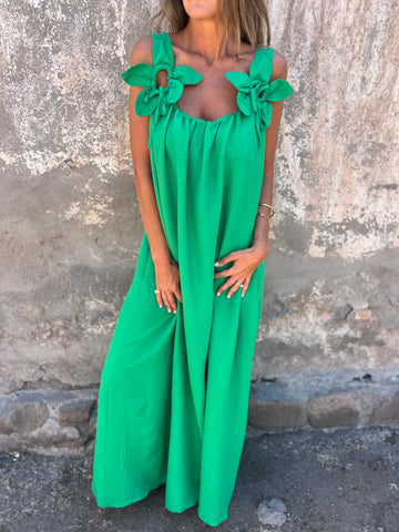 Stacey™ - Floral Dress with U-shaped Neckline