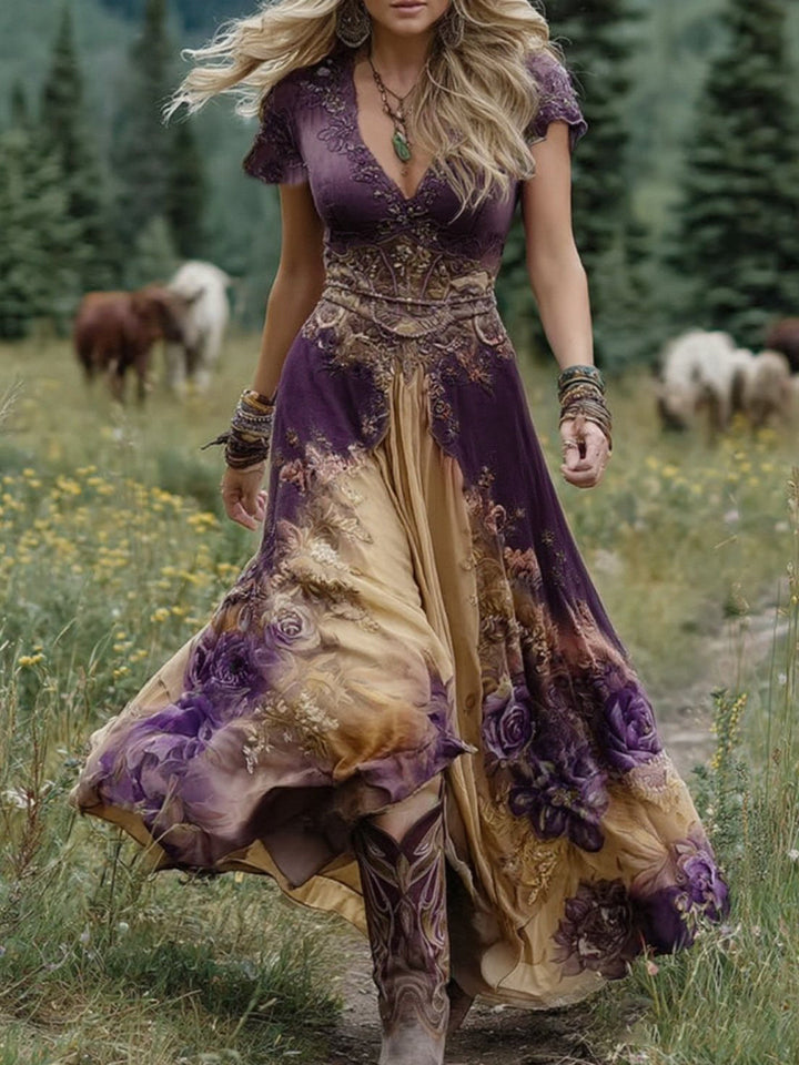 Mavis™ – Elegant Floral Maxi Dress