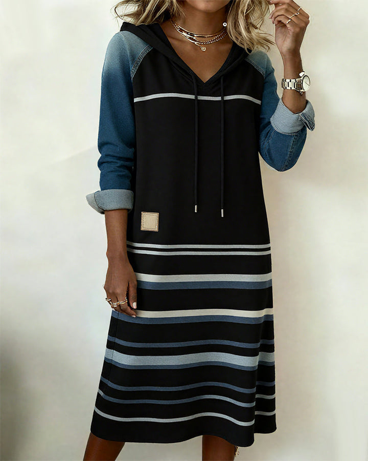 Everly™ - Striped Hooded Dress