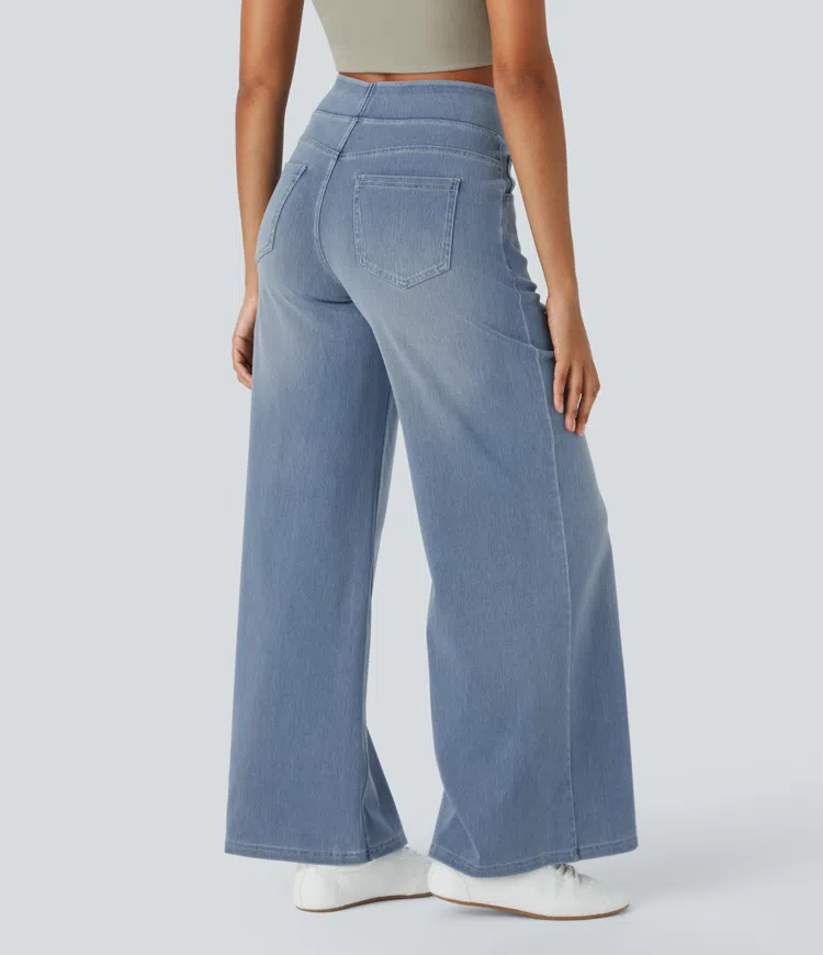 Quinn™ - High Waisted Wide Leg Jeans
