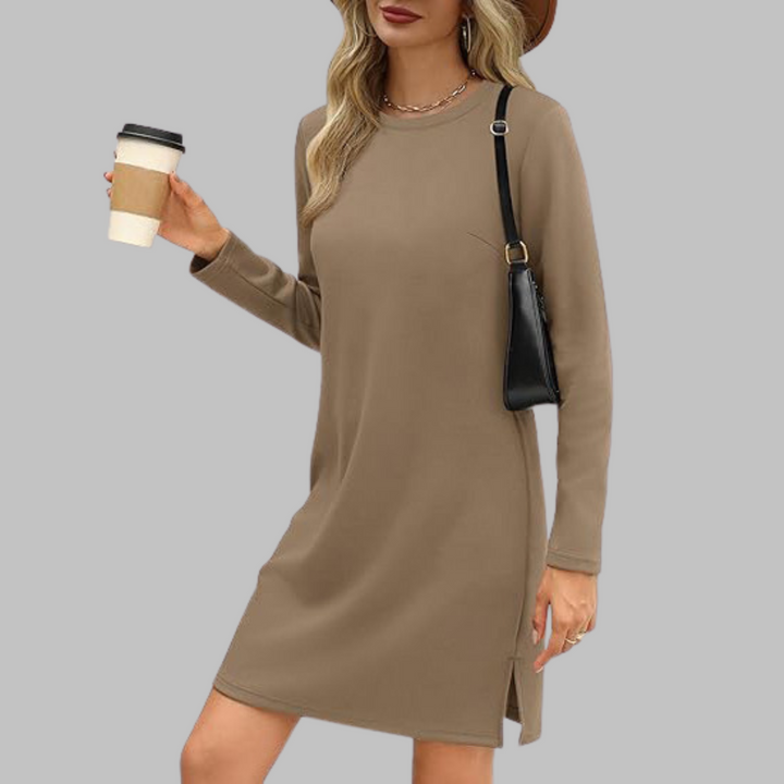 Talia™ – Casual Long Sleeve Round Neck Mini Dress