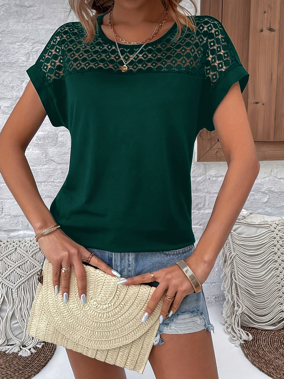 Talia™ - Casual Lace Batwing T-Shirt