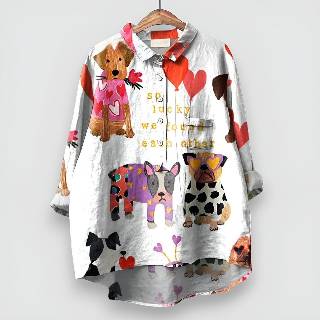 Geraldine™ | Women's Shirt with Dog Print