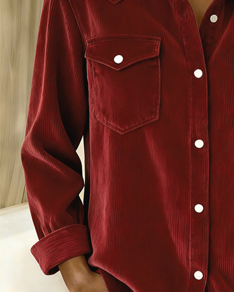 Lyra™ - Classic Long Sleeve Shirt with Notch Collar