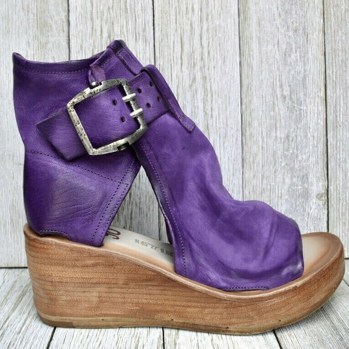 Ariana™ - Bold Buckle Wedge Sandals