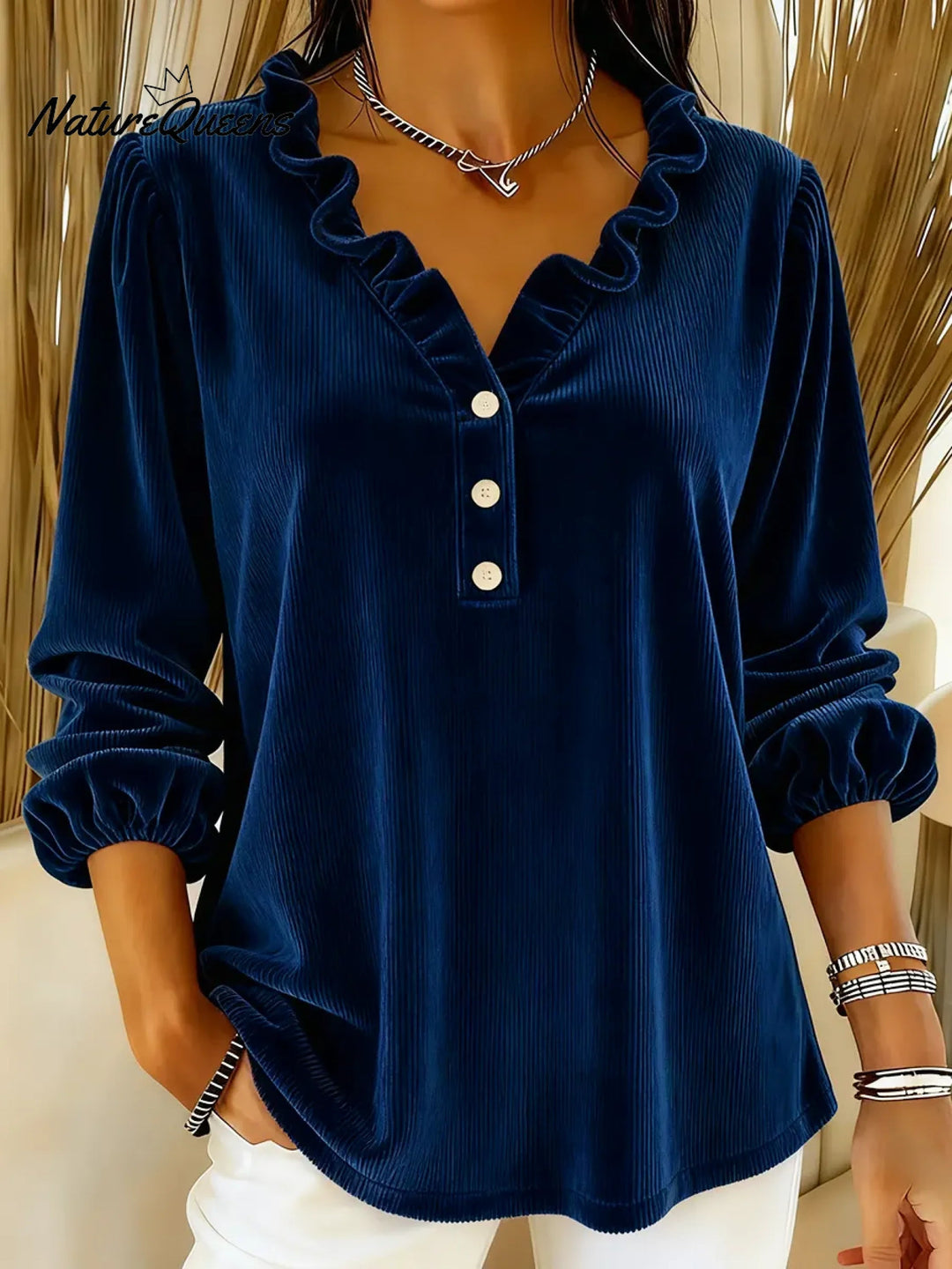 Hallie™ - Women’s Ruffle-Collared Shirt