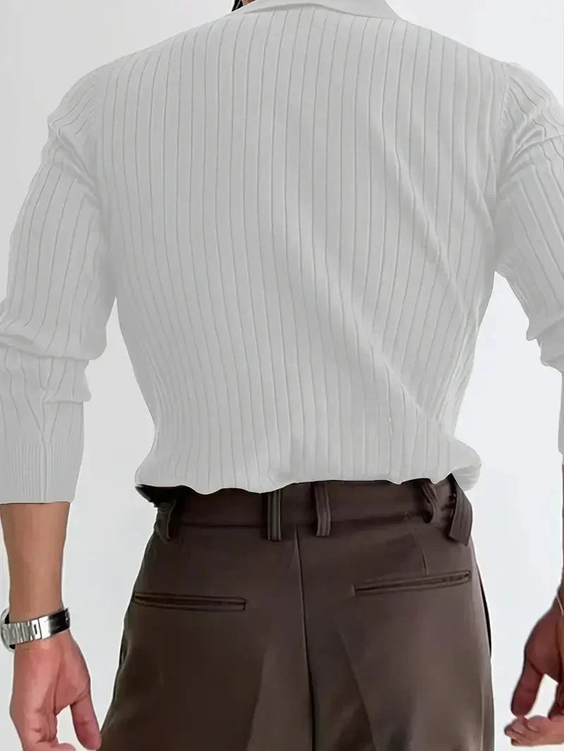 Brit & Boho™️ | Ribbed Knit Pullover Shirt