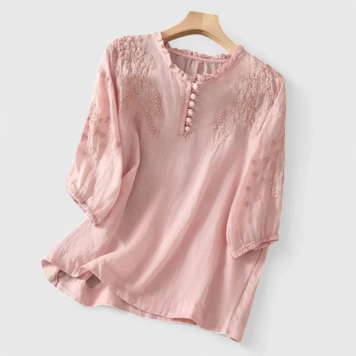 Victoria™ - Elegant Button-Front Blouse