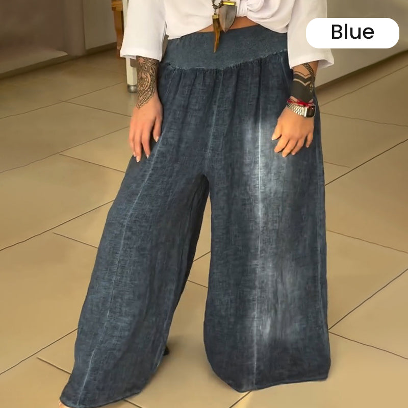 Lucy™ – Elastic Wide-Leg Trousers With Pockets