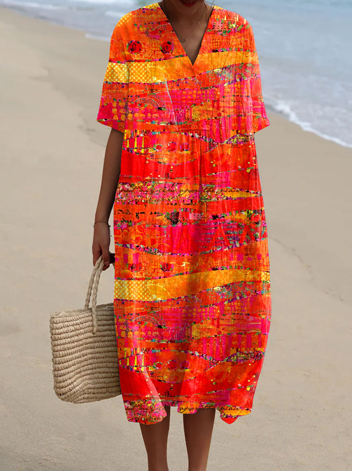 Heidi™ – Vintage Art Print Casual Cotton And Linen