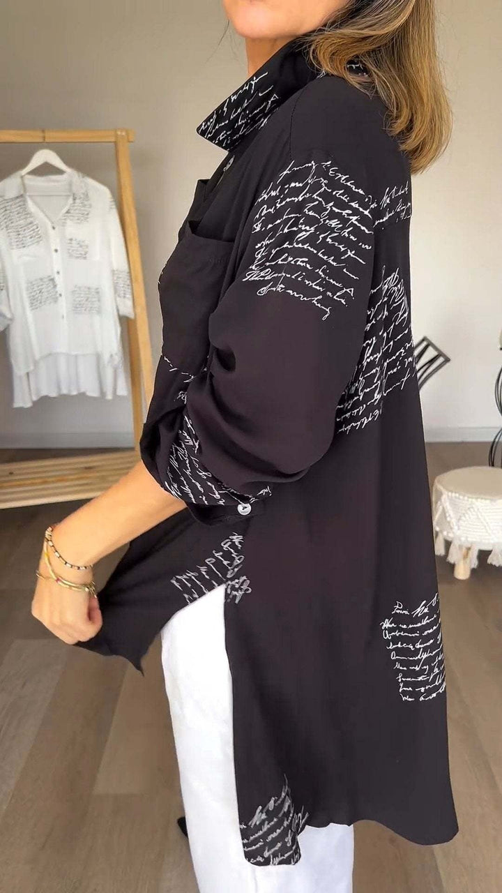 Carla™ | Camisa de Botão Manuscrita