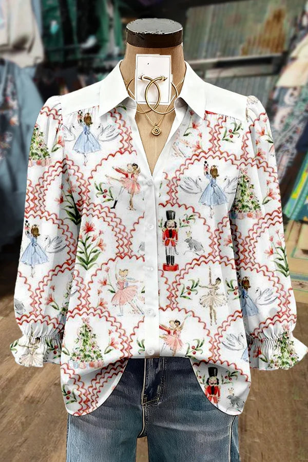 Mary™ - Christmas Nutcracker Printed Top