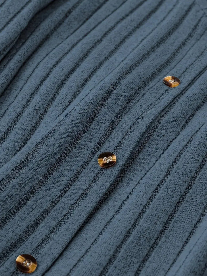 Madelyn™ - Timeless Plus Size Ribbed Button Dress