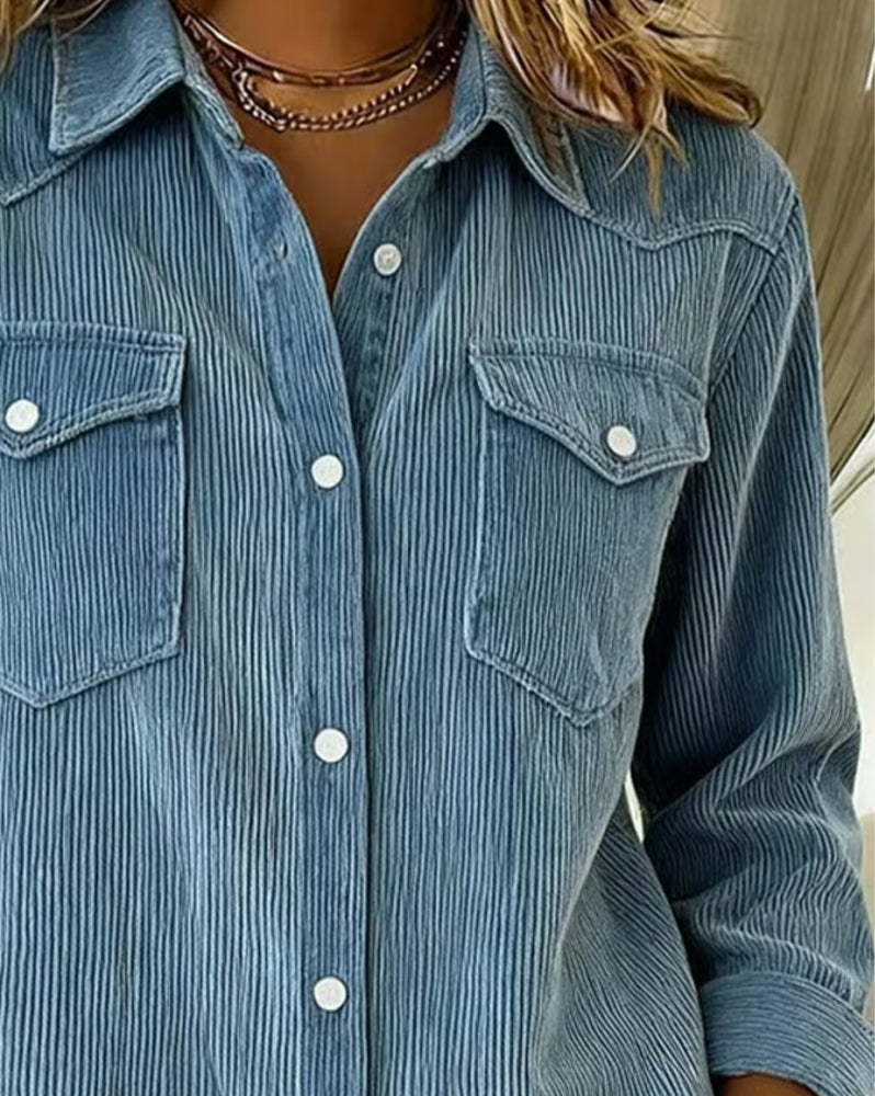 Lyra™ - Classic Long Sleeve Shirt with Notch Collar