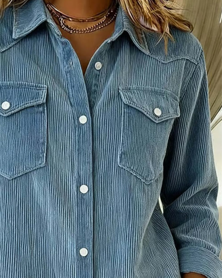 Lyra™ - Classic Long Sleeve Shirt with Notch Collar