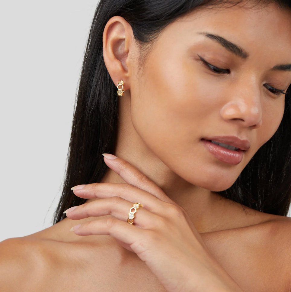 Cinthia - Gold and Crystal Ring