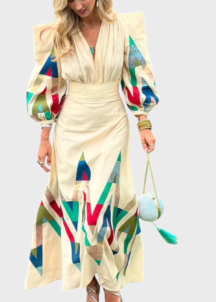 Eleni™ – Printed V-Neck 2-Piece Set